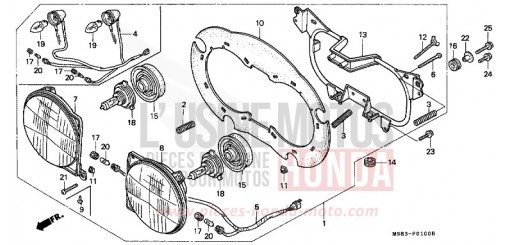 HEADLIGHT (1) XRV650K de 1989